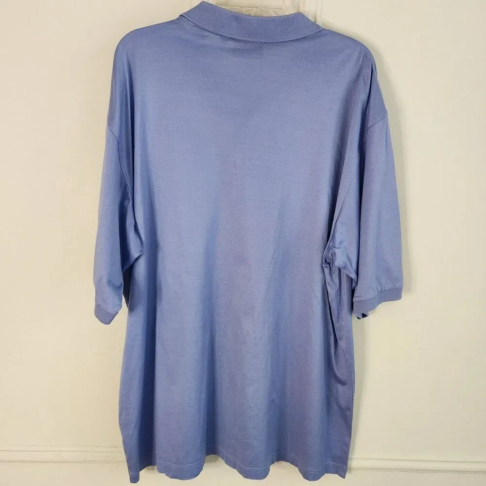 Bobby Jones Collection Polo Golf Shirt Mens XL Made in Italy Golfer Placket Blue - Picture 6 of 6